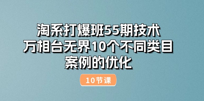 (10996期)淘系打爆班55期技术:万相台无界10个不同类目案例的优化(10节)-优优云网创