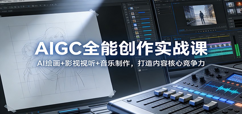 AIGC全能创作实战课:AI绘画+影视视听+音乐制作,打造内容核心竞争力-优优云网创