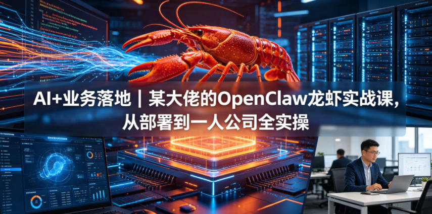 AI+业务落地|某大佬的OpenClaw小龙虾实战课,从部署到一人公司全实操-优优云网创
