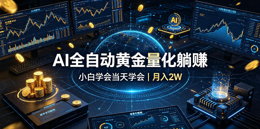 AI全自动黄金量化躺賺：小白学会当天学会，月入2W！【揭秘】-优优云网创