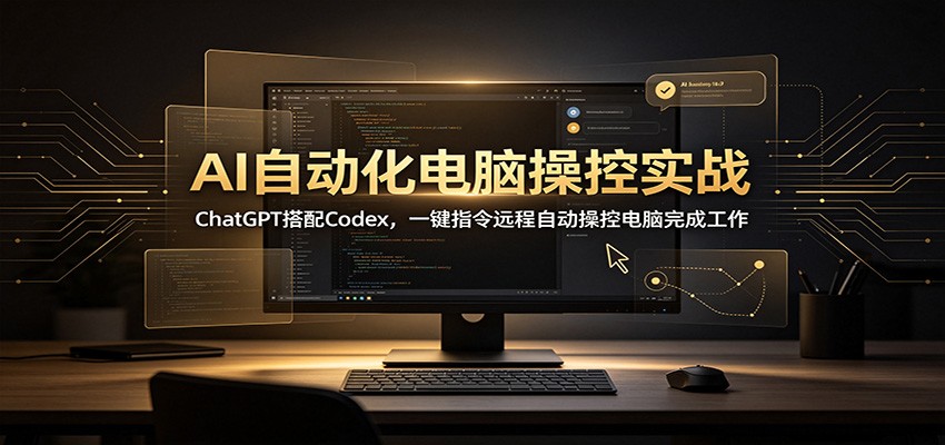 AI自动化电脑操控实战:ChatGPT搭配Codex,一键指令远程自动操控电脑完成工作-优优云网创