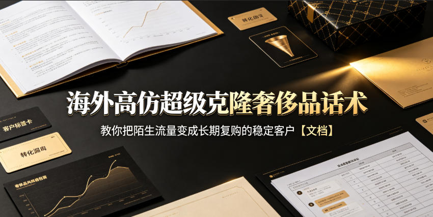 海外高仿超级克隆奢侈品话术,教你把陌生流量变成长期复购的稳定客户【文档】-优优云网创-中创网