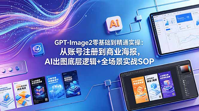 GPT-Image2零基础到精通实操：从账号注册到商业海报，AI出图底层逻辑+全场景实战SOP-优优云网创