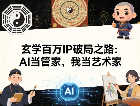 玄学百万IP破局之路:AI当管家,我当艺术家-优优云网创