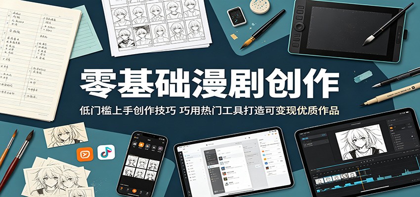 零基础漫剧创作:低门槛上手创作技巧,巧用热门工具打造可变现优质作品-优优云网创