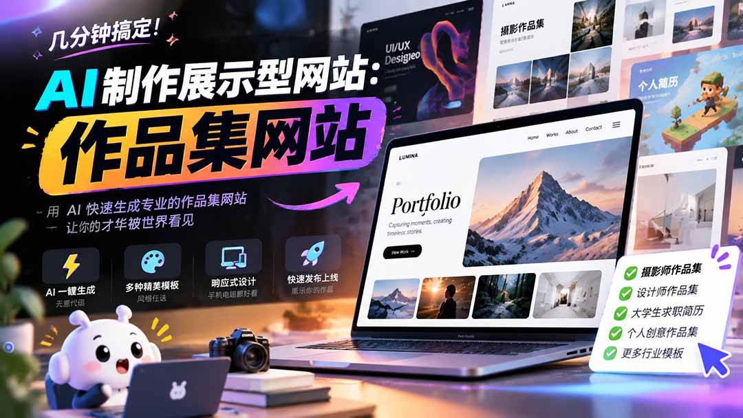 (21213期)几分钟搞定,AI制作展示型网站制作:作品集网站,用AI快速生成专业的作品集网站,接单变现! (21213期)几分钟搞定,AI制作展示型网站制作:作品集网站,用AI快速生成专业的作品集网站,接单变现!