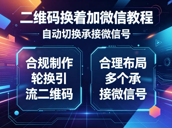 二维码换着加微信教程,自动切换承接微信号,合规制作轮换引流二维码,合理布局多个承接微信号-优优云网创