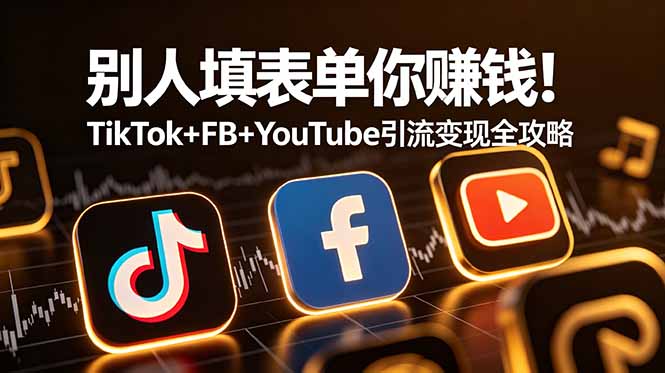 别人填表单你赚钱！TikTok+FB+YouTube 引流变现全攻略【原创双语字幕】-优优云网创