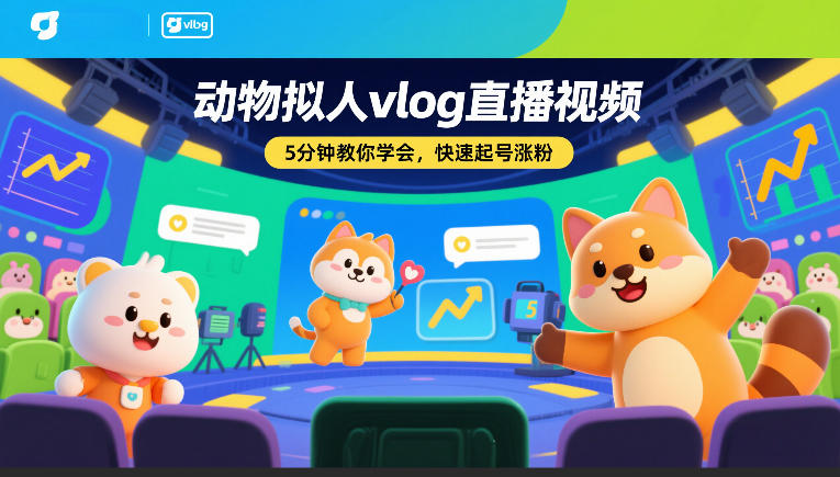 动物拟人vlog直播视频,5分钟教你学会,快速起号涨粉-优优云网创