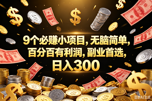 (18881期)9个必赚的小项目,百分百赚元子,无脑简单,副业首选,日入300+-优优云网创