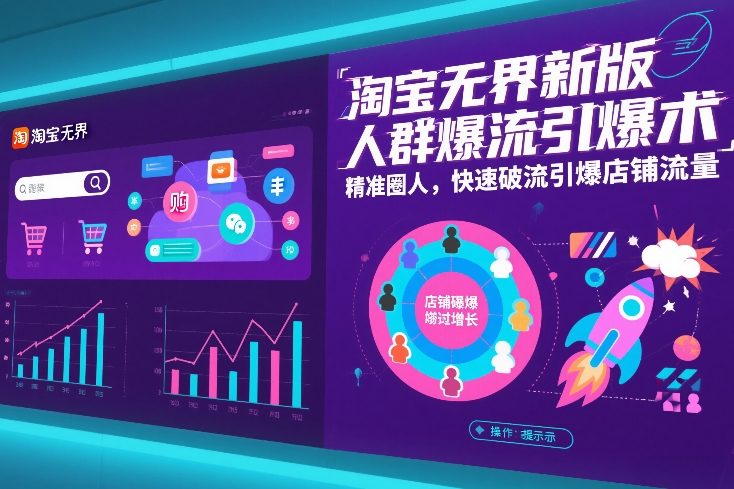 淘宝无界新版人群爆流引爆术,精准圈人,快速破流引爆店铺流量-优优云网创