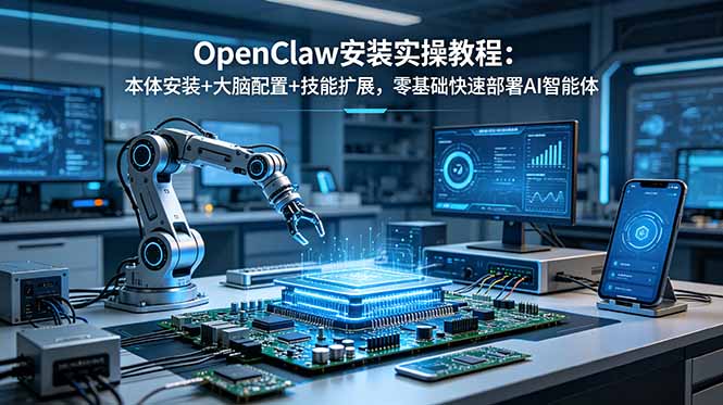 OpenClaw安装实操教程:本体安装+大脑配置+技能扩展,零基础快速部署AI智能体-优优云网创