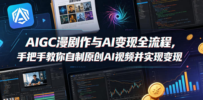 AIGC漫剧创作与AI变现全流程,手把手教你自制原创AI视频并实现变现-优优云网创