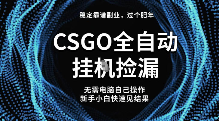 【稳定副业】全球最热门游戏CSGO全自动捡漏,最新玩法,新手小白日入5张+【揭秘】-优优云网创