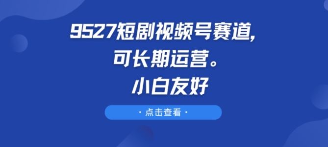 9527短剧视频号赛道,可长期运营,小白友好【揭秘】-优优云网创