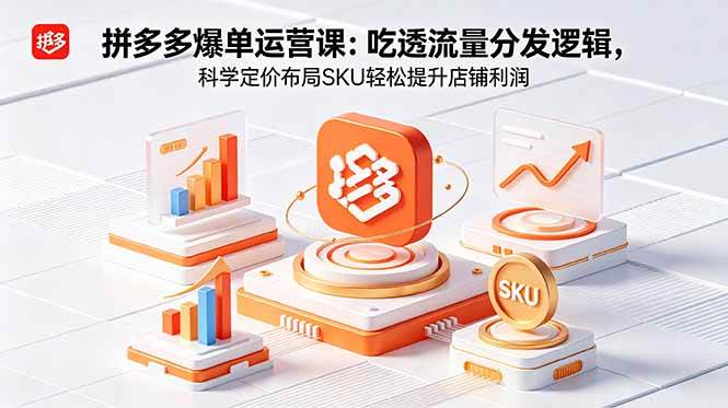 (18577期)拼多多爆单运营实战课:吃透流量分发逻辑,科学定价布局SKU轻松提升店铺利润-优优云网创