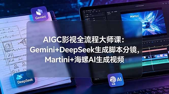 AIGC影视全流程大师课:Gemini+DeepSeek生成脚本分镜,Martini+海螺AI生成视频-优优云网创