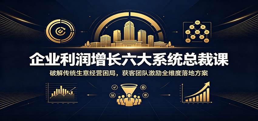 企业利润增长六大系统总裁课:破解传统生意经营困局,获客团队激励全维度落地方案-优优云网创