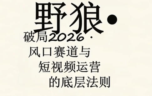野狼团队·多平台实操运营课,覆盖AI口播、服装、好物、漫剪等热门玩法(更新4月)-优优云网创