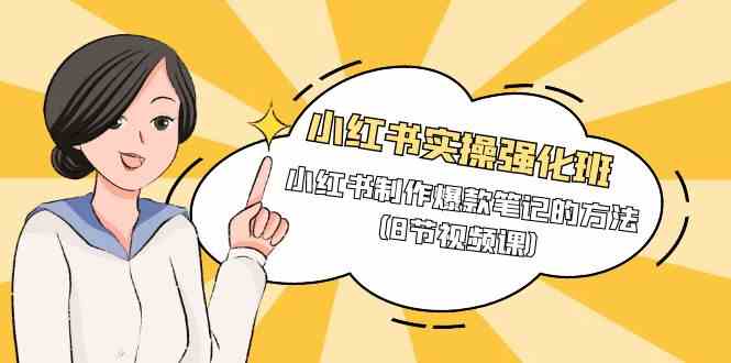 (9755期)小红书实操强化班,小红书制作爆款笔记的方法(8节视频课)-优优云网创