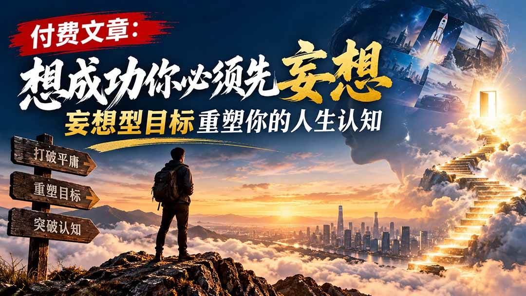 （21078期）付费文章：想成功你必须先妄想，妄想型目标重塑你的人生认知-优优云网创-中创网