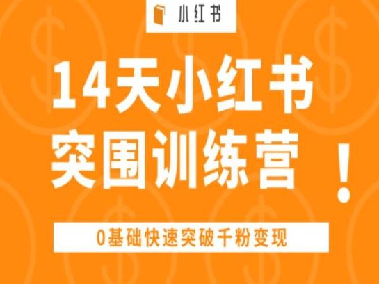 14天小红书突围训练营 ,0基础快速突破千粉变现-优优云网创