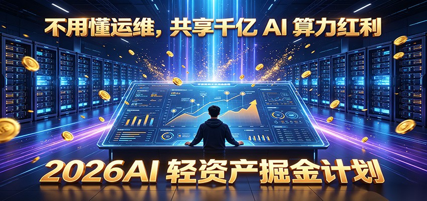 不用懂运维，共享千亿 AI 算力红利，2026AI 轻资产掘金计划-优优云网创