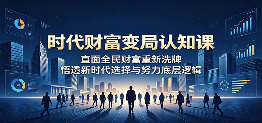 时代财富变局认知课:直面全民财富重新洗牌,悟透新时代选择与努力底层逻辑-优优云网创