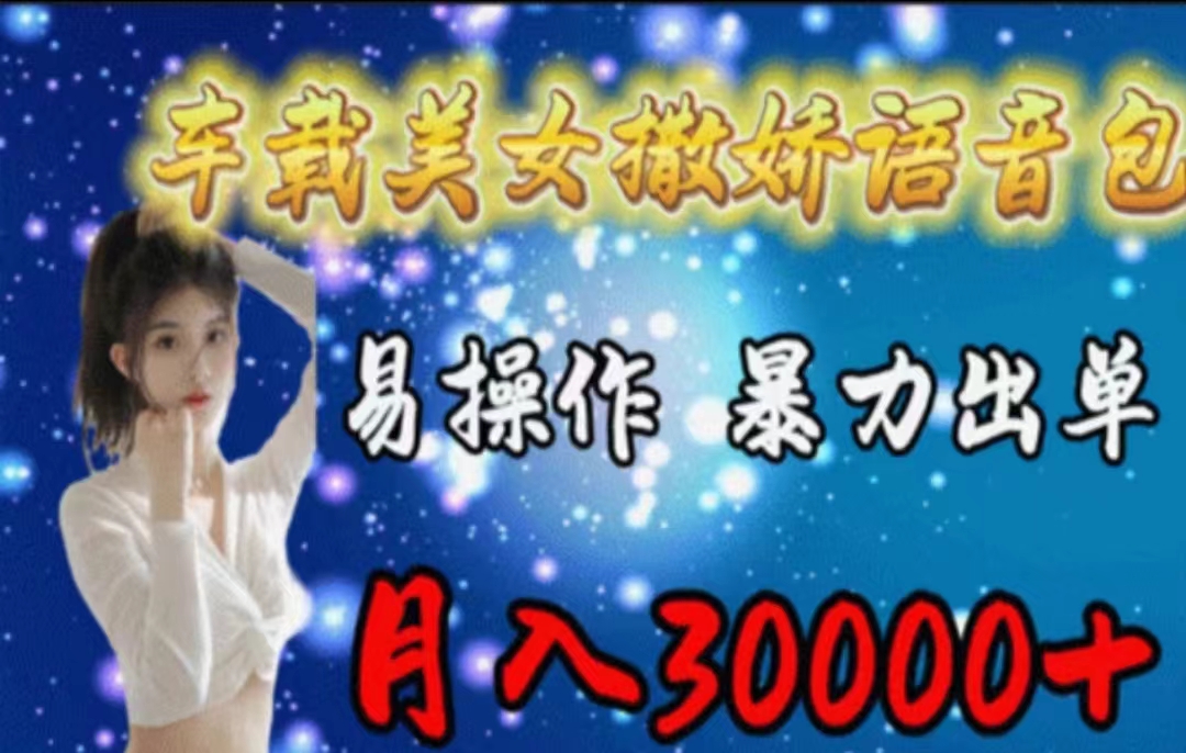 (11249期)车载美女撒娇语音包,执行就出单,月入3000+,小白看完课程就能马上实操-优优云网创