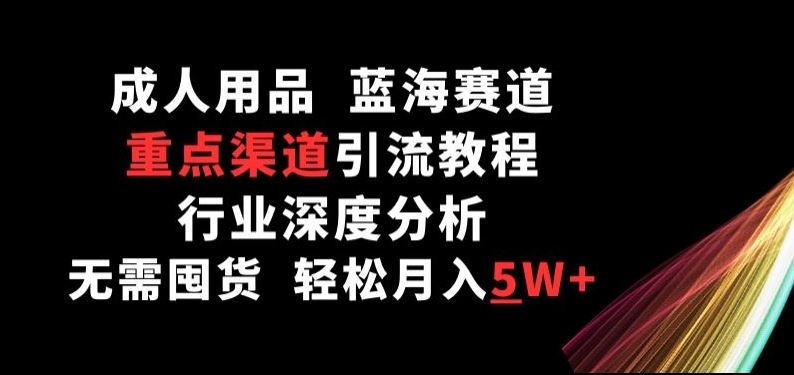 成人用品,蓝海赛道,重点渠道引流教程,行业深度分析,无需囤货,轻松月入5W+【揭秘】-优优云网创