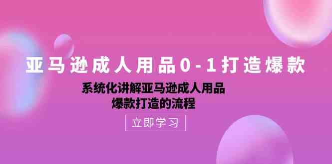 亚马逊成人用品0-1打造爆款:系统化讲解亚马逊成人用品爆款打造的流程-优优云网创