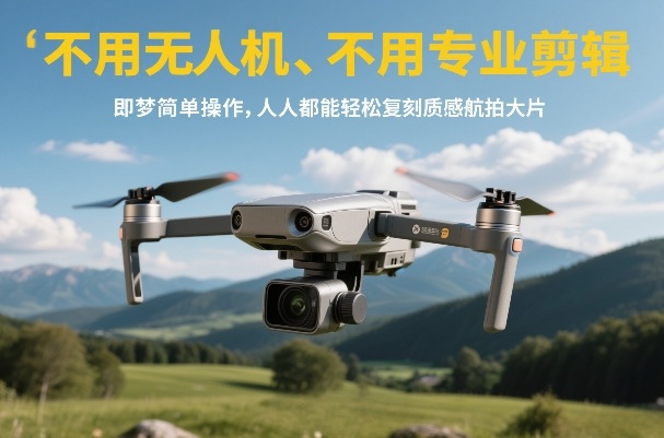 不用无人机、不用专业剪辑,即梦简单操作,人人都能轻松复刻质感航拍大片-优优云网创