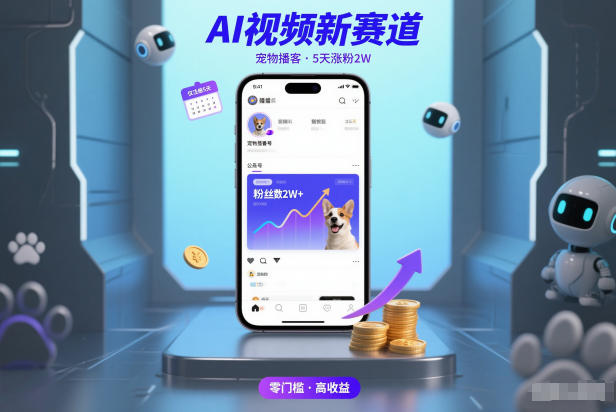 AI视频新赛道,宠物播客仅注册5天涨粉2W,收益非常可观-优优云网创