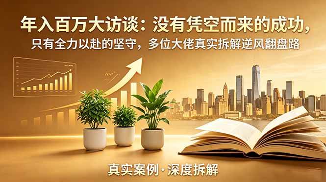 (18891期)年入百万大访谈-更新:没有凭空而来的成功,只有全力以赴的坚守,多位大佬真实拆解逆风翻盘路-优优云网创