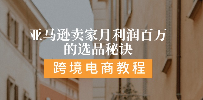 (11456期)亚马逊卖家月利润百万的选品秘诀: 抓重点/高利润/大方向/大类目/选品…-优优云网创