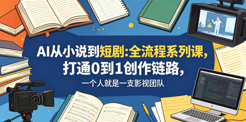 AI从小说到短剧全流程系列课,打通0到1创作链路,一个人就是一支影视团队-优优云网创