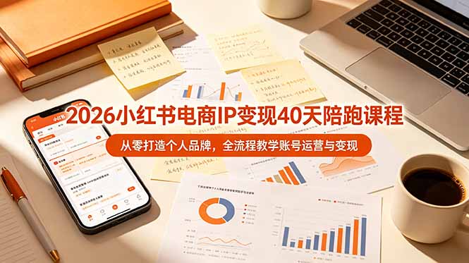 2026小红书电商IP变现40天陪跑课程-11期,从零打造个人品牌,全流程教学账号运营与变现-优优云网创