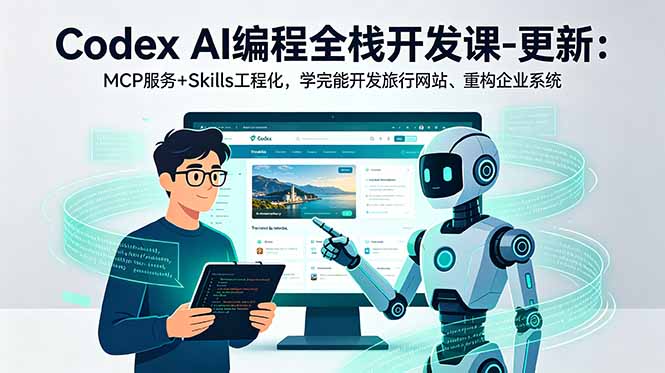 Codex AI编程全栈开发课-更新：MCP服务+Skills工程化，学完能开发旅行网站、重构企业系统-优优云网创