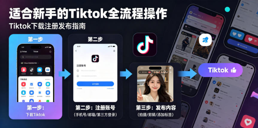 Tiktok下载注册发布,适合新手的Tiktok全流程操作-优优云网创