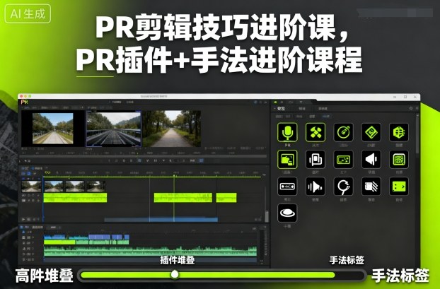 PR剪辑技巧进阶课,PR插件+手法进阶课程-优优云网创