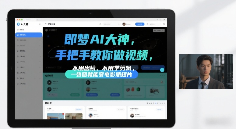 即梦AI大神手把手教你做视频,不用出镜、不用学剪辑,一张图就能变电影感短片-优优云网创
