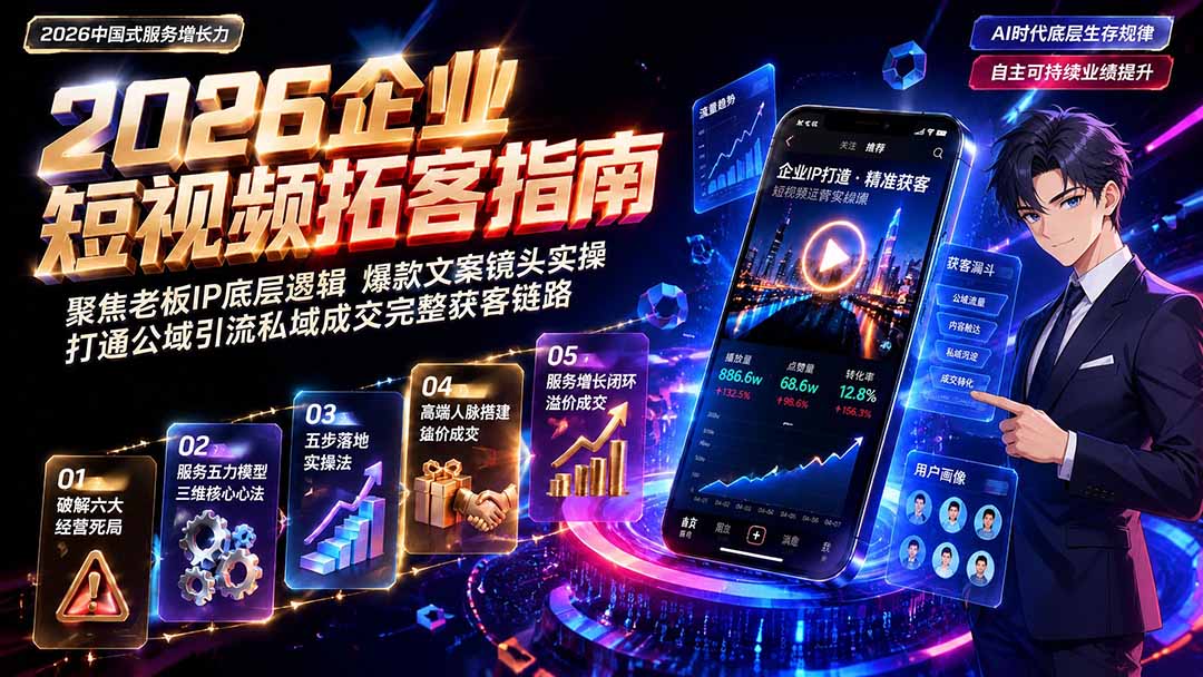 2026AI时代服务增长力实战课-无水印|五力模型三维心法教学,破解门店客源流失低价内卷实现长效业绩增长-优优云网创