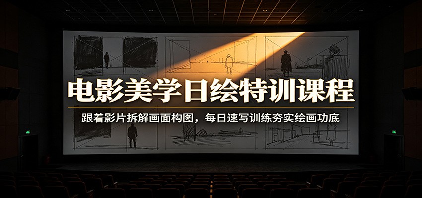 电影美学日绘特训课程:跟着影片拆解画面构图,每日速写训练夯实绘画功底-优优云网创