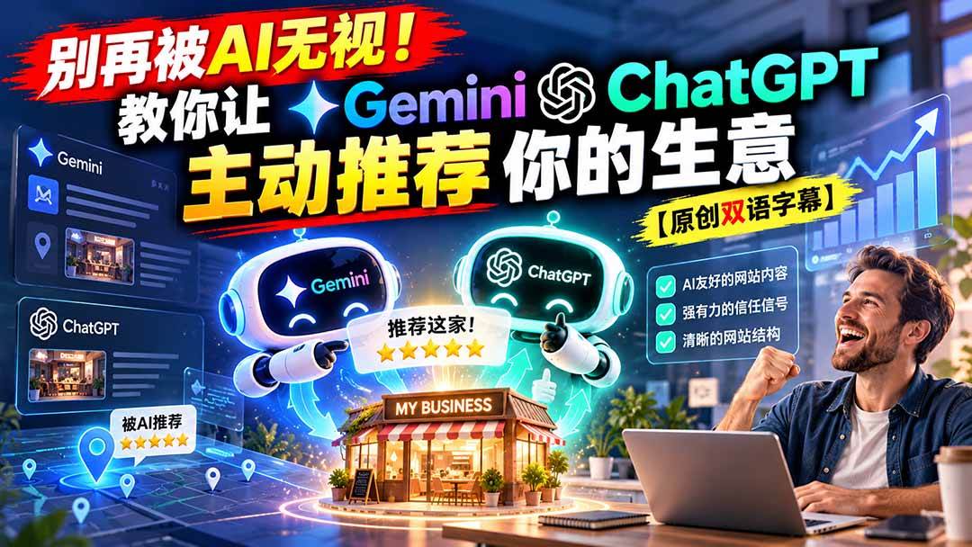 (20737期)别再被AI无视!教你让GeminiChatGPT主动推荐你的生意【原创双语字幕】-优优云网创-中创网