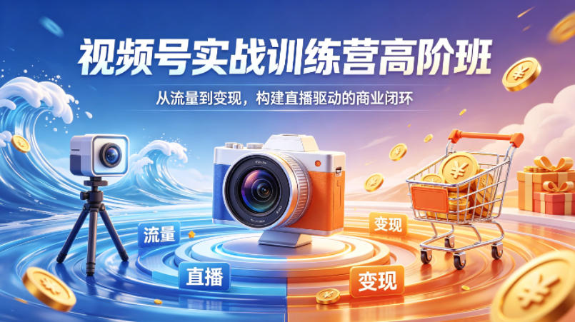 视频号实战训练营高阶班,从流量到变现,构建直播驱动的商业闭环(26年4月)-优优云网创