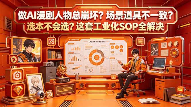 (18850期)做AI漫剧人物总崩坏?场景道具不一致?选本不会选?这套工业化SOP全解决 (更新)-优优云网创