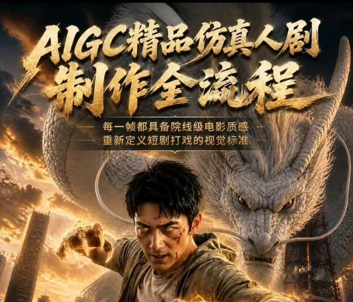 AIGC精品仿真人剧豢龙人全流程制作解析2026,国风仿真人创作+打斗剧情+人设编排,一站式AI短剧入门-优优云网创
