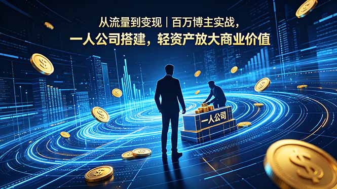 从流量到变现|百万博主实战,一人公司搭建,轻资产放大商业价值-优优云网创