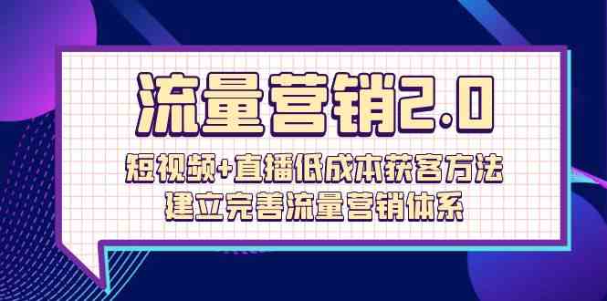 流量营销2.0:短视频+直播低成本获客方法,建立完善流量营销体系(72节)-优优云网创