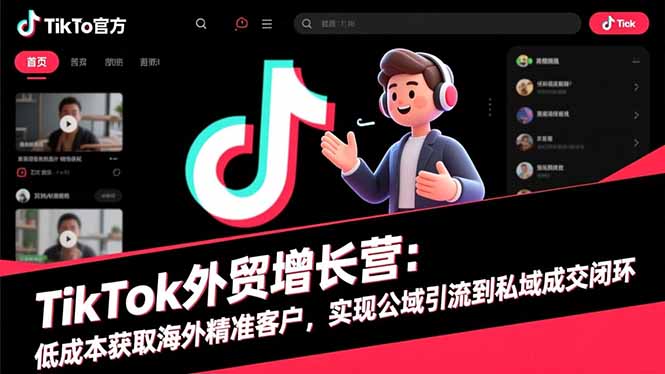 TikTok外贸增长营:低成本获取海外精准客户,实现公域引流到私域成交闭环-优优云网创